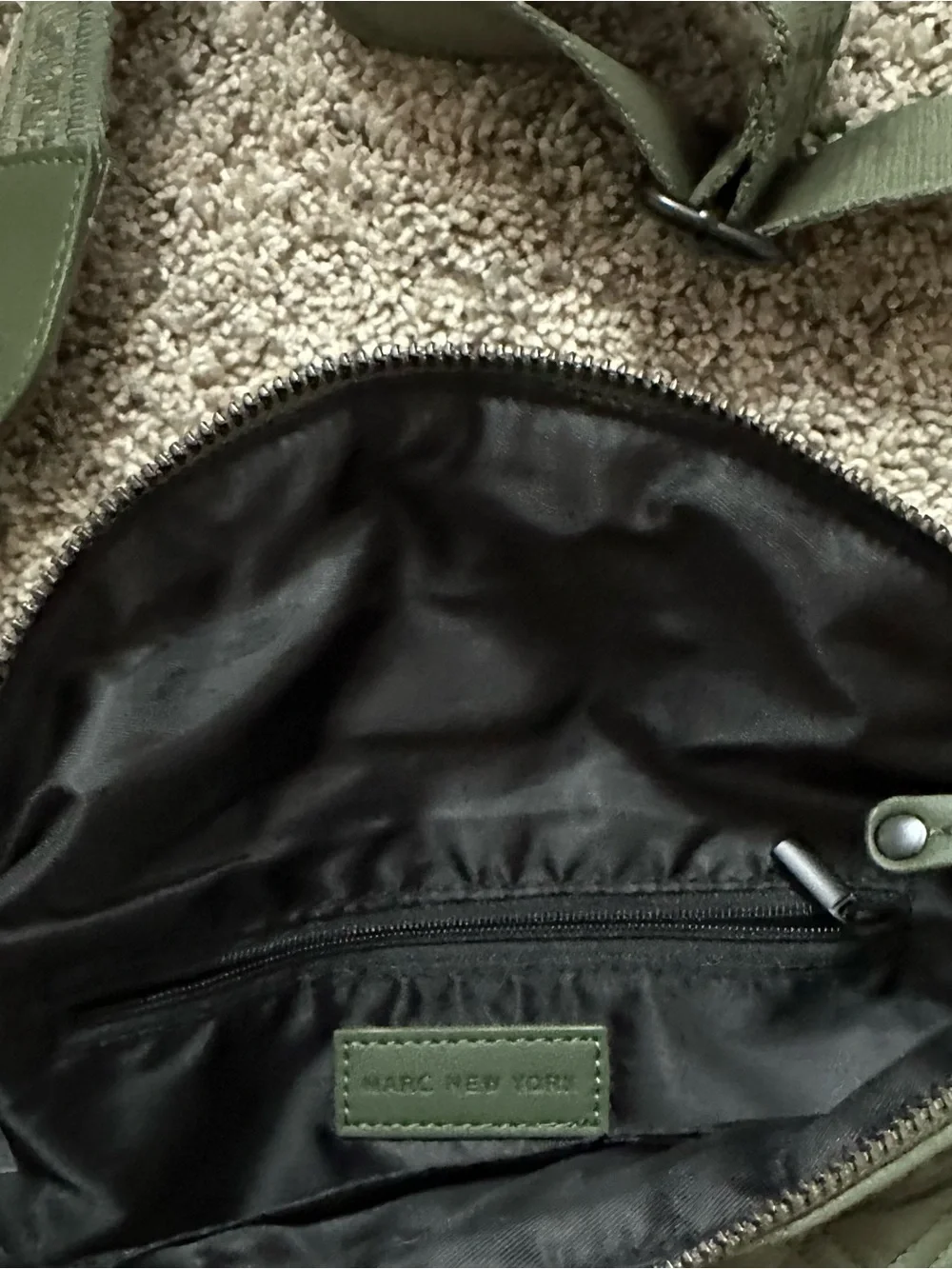 Marc New York Olive Green Quilted Fanny Pack Crossbody Belt Bag